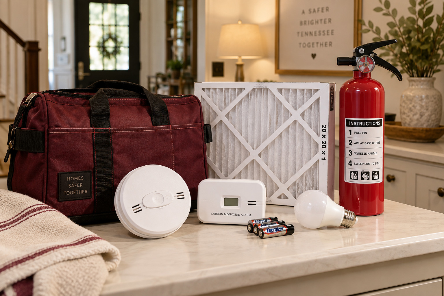 Household replacement essentials and maintenance kit